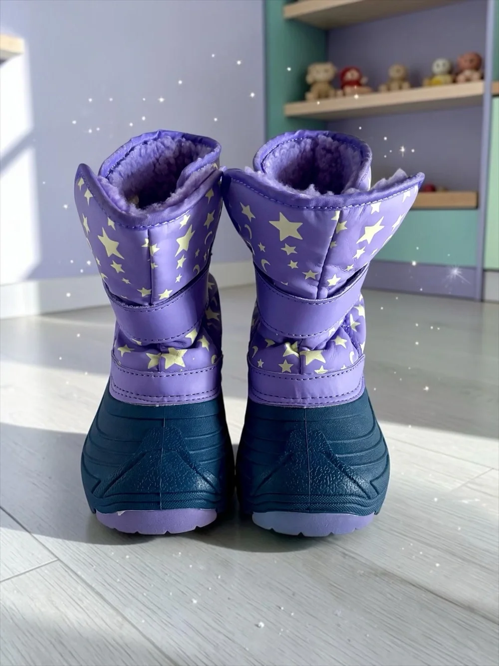 Cat & Jack Purple & Navy Thermolite Star Winter Boots Toddler Girls Size 11